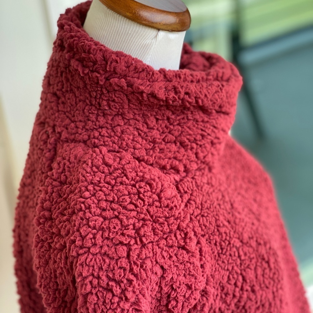 NWT High Neck Teddy Fleece maroon cuddly XL - Picture 4 of 11